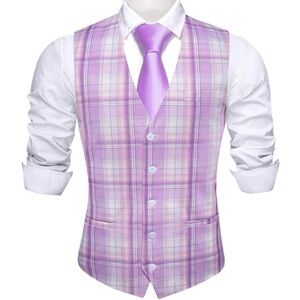Formal Herringbone Lavender Men's Vest